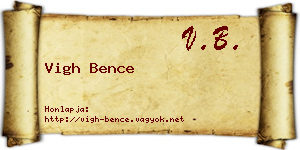 Vigh Bence névjegykártya